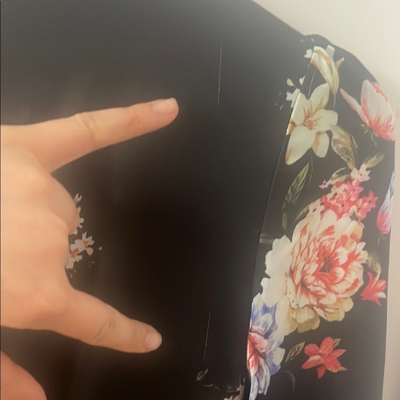 Ieena Mac Duggal Floral Black Maxi Dress - sz 0 - READ - Picture 8 of 10